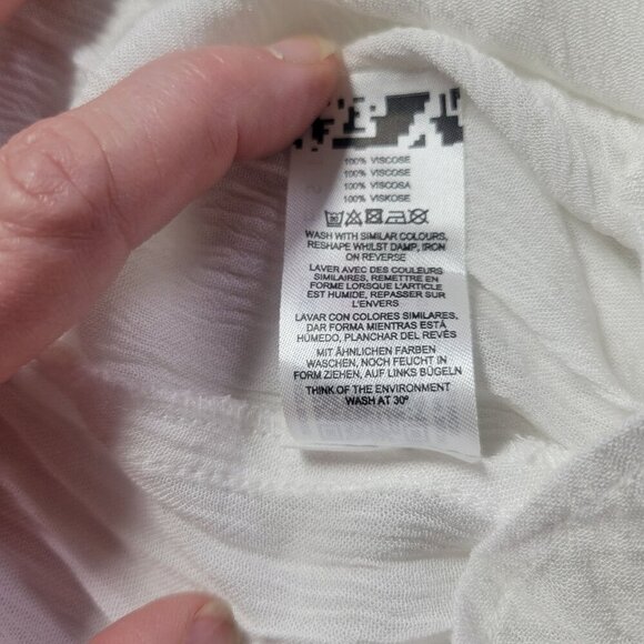 ASOS Design White Sleeveless Lightweight Elastic Waist Coverup Romper Size M - Picture 9 of 10